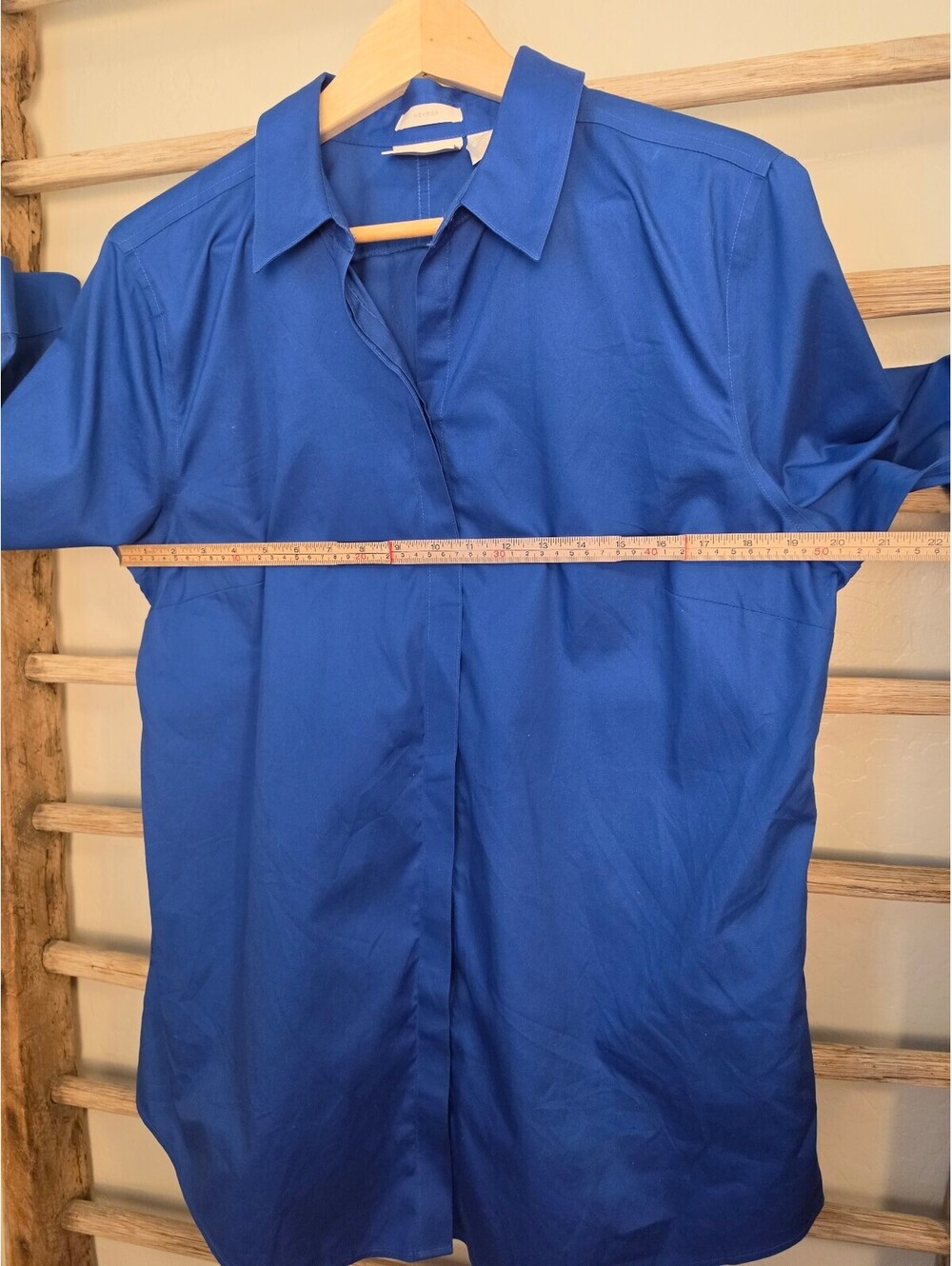 Chico's No-Iron Blue Button-Up Shirt Dress Size 2.5 - Picture 4 of 7